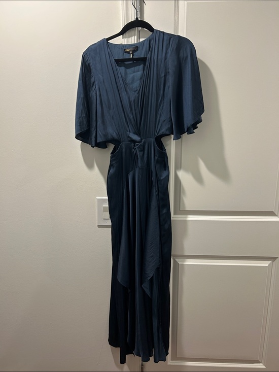 Maje Dresses & Skirts - Maje Navy Blue Maxi Dress with Waist Tie